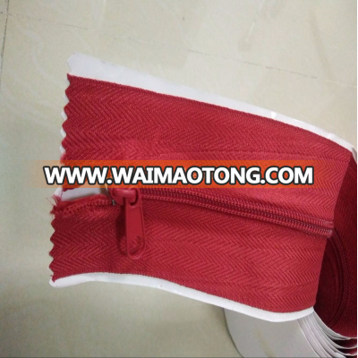 4X213cm Red Self Adhesive Zipper for dust barrier, cleaning and restoration